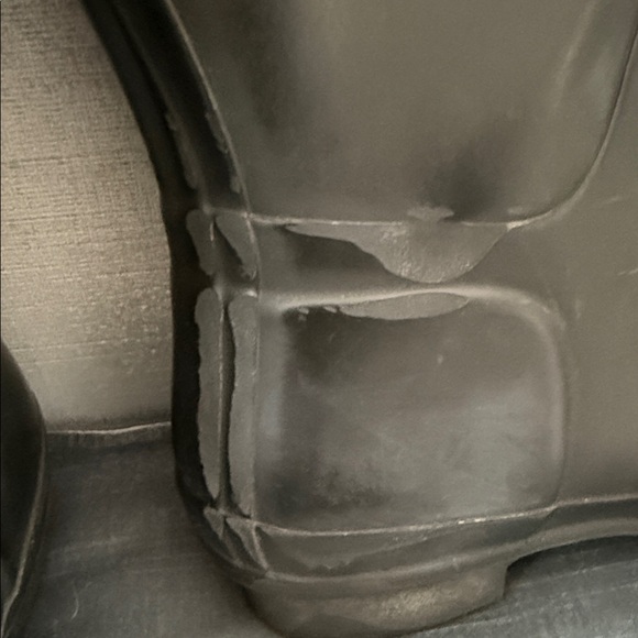 Hunter Black Tall Rubber Rain Boots with Red Logo - Picture 7 of 7